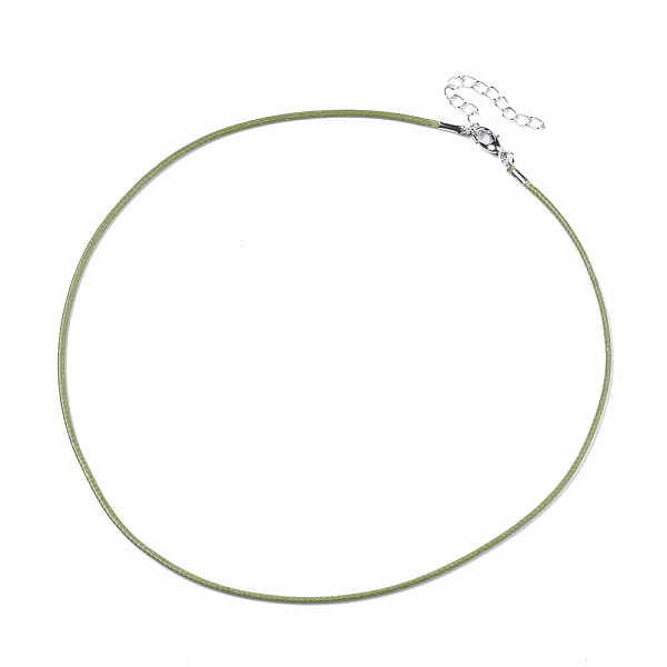 PandaHall Waxed Cotton Cord Necklace Making, with Alloy Lobster Claw Clasps and Iron End Chains, Platinum, Olive Drab, 17.4 inch(44cm)..., Green
PandaHall Waxed Cotton Cord Necklace Making, with Alloy Lobster Claw Clasps and Iron End Chains, Platinum, Olive Drab, 17.4 inch(44cm)..., Green