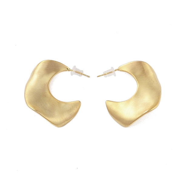 PandaHall Brass Stud Earrings, Irregular Semicircle, Golden, 33x17mm Brass Nuggets
PandaHall Brass Stud Earrings, Irregular Semicircle, Golden, 33x17mm Brass Nuggets