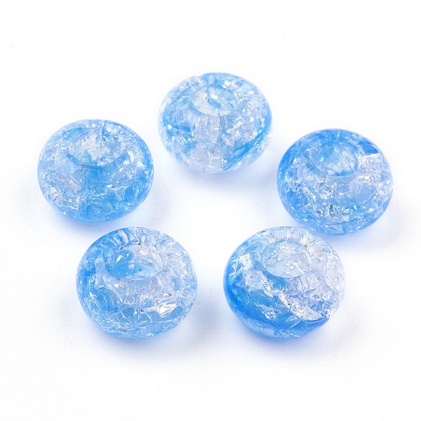 PandaHall Transparent Crackle Acrylic Beads, Large Hole Beads, Rondelle, Deep Sky Blue, 14x8mm, Hole: 5.5mm, about 510pcs/500g Acrylic...
PandaHall Transparent Crackle Acrylic Beads, Large Hole Beads, Rondelle, Deep Sky Blue, 14x8mm, Hole: 5.5mm, about 510pcs/500g Acrylic...