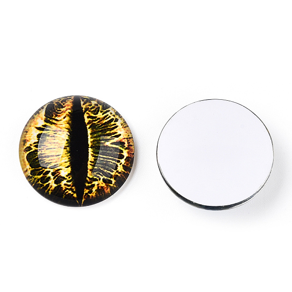 PandaHall Glass Cabochons, Half Round with Evil Eye, Vertical Pupil, Gold, 20x6.5mm Glass Half Round Gold
PandaHall Glass Cabochons, Half Round with Evil Eye, Vertical Pupil, Gold, 20x6.5mm Glass Half Round Gold