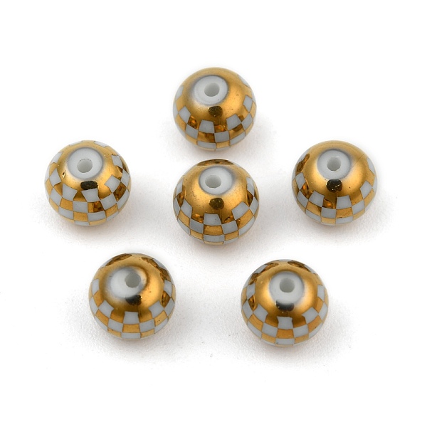 PandaHall Electroplate Glass Beads, Plaid Beads, Round with Tartan Pattern, Gold, 8~8.5mm, Hole: 1.5mm Glass Round Gold
PandaHall Electroplate Glass Beads, Plaid Beads, Round with Tartan Pattern, Gold, 8~8.5mm, Hole: 1.5mm Glass Round Gold