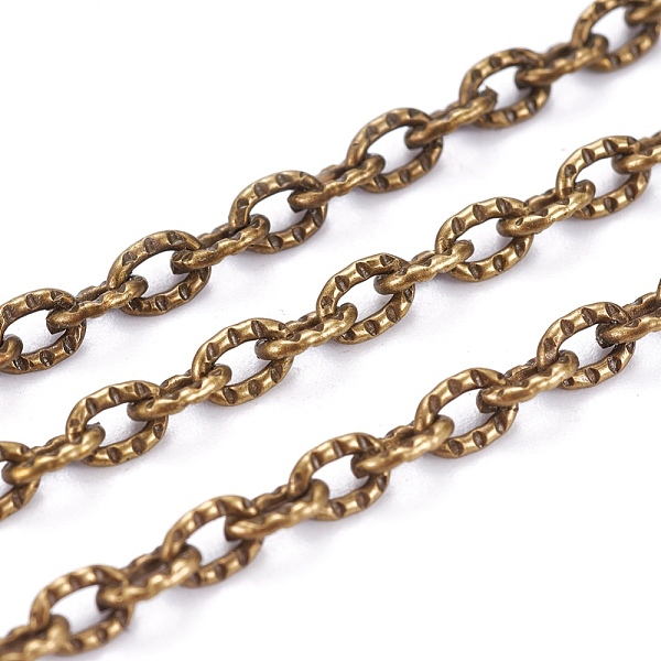 PandaHall Iron Textured Cable Chains, Unwelded, with Spool, Antique Bronze, 4.2x3x0.8mm, about 328.08 Feet(100m)/roll Iron
PandaHall Iron Textured Cable Chains, Unwelded, with Spool, Antique Bronze, 4.2x3x0.8mm, about 328.08 Feet(100m)/roll Iron