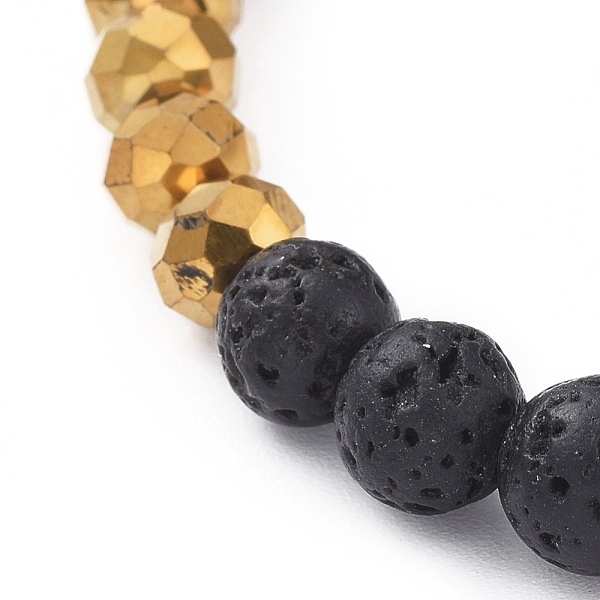 PandaHall Faceted Rondelle Electroplate Glass Stretch Bracelets, with Round Natural Lava Rock Beads, Golden Plated, 2-1/8 inch(5.5cm) Lava...
PandaHall Faceted Rondelle Electroplate Glass Stretch Bracelets, with Round Natural Lava Rock Beads, Golden Plated, 2-1/8 inch(5.5cm) Lava...