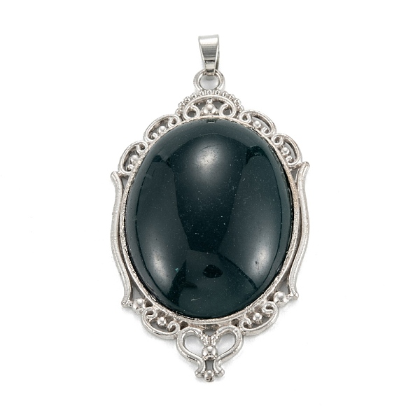 PandaHall Resin Pendants, with Tibetan Style Alloy Findindgs, Oval, Dark Slate Blue, 70x36.5x11mm, Hole: 6.5x3.8mm Alloy+Resin Oval Black
PandaHall Resin Pendants, with Tibetan Style Alloy Findindgs, Oval, Dark Slate Blue, 70x36.5x11mm, Hole: 6.5x3.8mm Alloy+Resin Oval Black