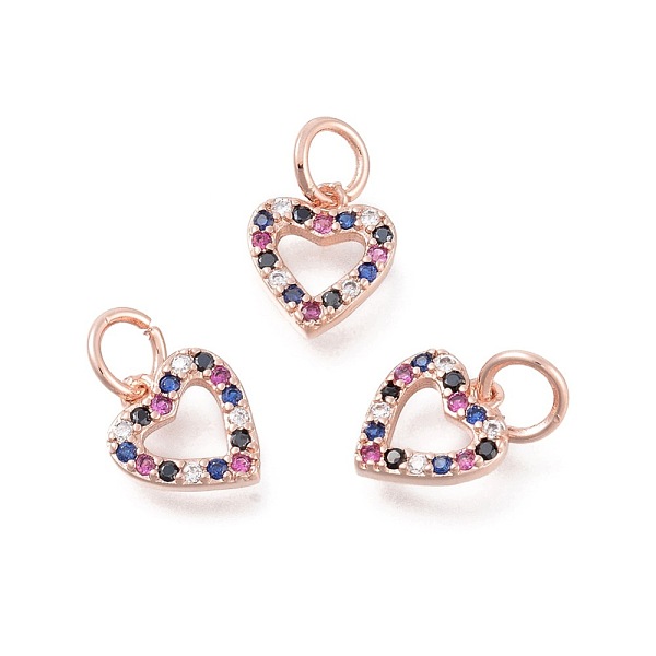 PandaHall Brass Micro Pave Cubic Zirconia Charms, Heart, Colorful, Rose Gold, 11x10x2mm, Hole: 4mm Brass+Cubic Zirconia Heart
PandaHall Brass Micro Pave Cubic Zirconia Charms, Heart, Colorful, Rose Gold, 11x10x2mm, Hole: 4mm Brass+Cubic Zirconia Heart