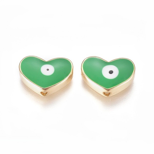 PandaHall Golden Tone Brass Beads, with Enamel, Heart with Evil Eye, Green, 11x15x4.5mm, Hole: 1.6mm Brass+Enamel Heart Green
PandaHall Golden Tone Brass Beads, with Enamel, Heart with Evil Eye, Green, 11x15x4.5mm, Hole: 1.6mm Brass+Enamel Heart Green