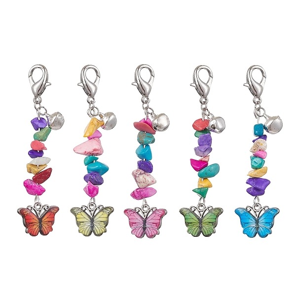 PandaHall Alloy Enamel Butterfly Pendant Decoration, Synthetic Turquoise Chips and Alloy Lobster Claw Clasps Charm, Mixed Color, 68.5mm..., Multicolor
PandaHall Alloy Enamel Butterfly Pendant Decoration, Synthetic Turquoise Chips and Alloy Lobster Claw Clasps Charm, Mixed Color, 68.5mm..., Multicolor