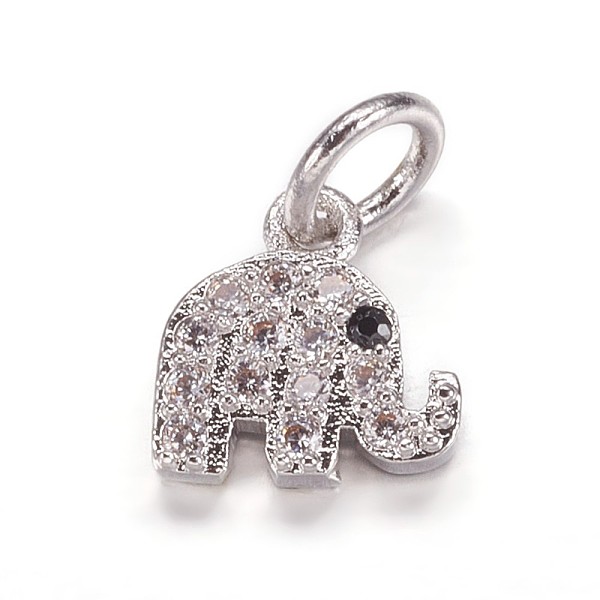 PandaHall Brass Micro Pave Cubic Zirconia Pendants, Elephant, Platinum, 8x7.5x2mm, Hole: 3mm Brass+Cubic Zirconia Elephant Clear
PandaHall Brass Micro Pave Cubic Zirconia Pendants, Elephant, Platinum, 8x7.5x2mm, Hole: 3mm Brass+Cubic Zirconia Elephant Clear