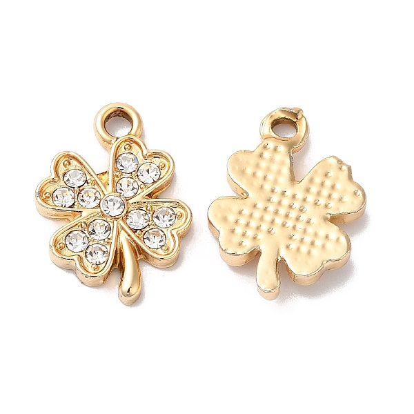 PandaHall Rack Plating Alloy Crystal Rhinestone Pendants, Clover Charms, Golden, 18x12.5x3mm, Hole: 2mm Alloy+Rhinestone Clover Clear
PandaHall Rack Plating Alloy Crystal Rhinestone Pendants, Clover Charms, Golden, 18x12.5x3mm, Hole: 2mm Alloy+Rhinestone Clover Clear