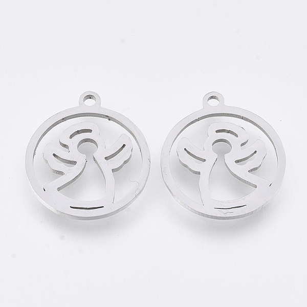 PandaHall 201 Stainless Steel Pendants, Laser Cut Pendants, Flat Round with Angel, Stainless Steel Color, 17x15x1mm, Hole: 1.4mm 201...
PandaHall 201 Stainless Steel Pendants, Laser Cut Pendants, Flat Round with Angel, Stainless Steel Color, 17x15x1mm, Hole: 1.4mm 201...