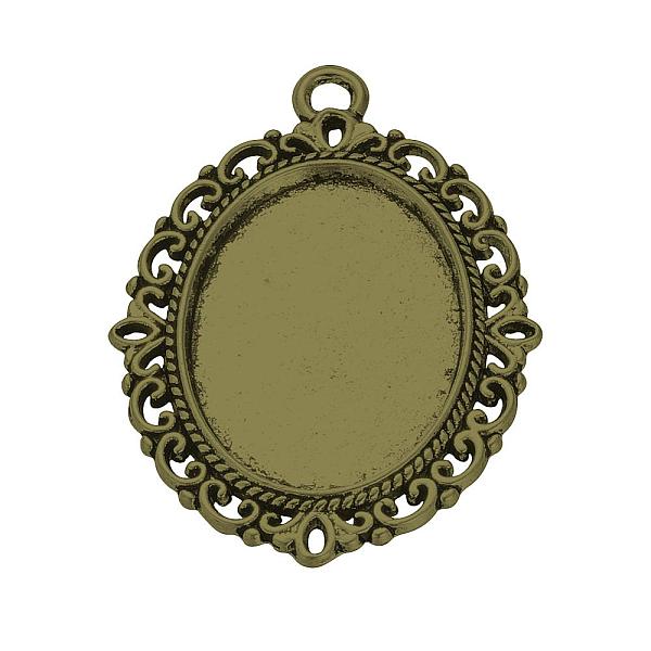 PandaHall Tibetan Style Alloy Pendant Cabochon Settings, Oval, Cadmium Free & Nickel Free & Lead Free, Antique Bronze, Tray: 25x18mm...
PandaHall Tibetan Style Alloy Pendant Cabochon Settings, Oval, Cadmium Free & Nickel Free & Lead Free, Antique Bronze, Tray: 25x18mm...