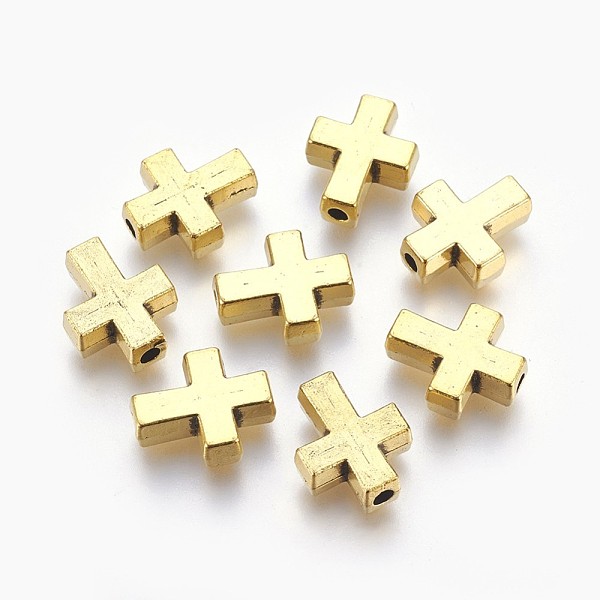 PandaHall Tibetan Style Alloy Beads, Cadmium Free & Lead Free, Cross, Antique Golden, 15x12x5mm, Hole: 2mm Alloy Cross
PandaHall Tibetan Style Alloy Beads, Cadmium Free & Lead Free, Cross, Antique Golden, 15x12x5mm, Hole: 2mm Alloy Cross