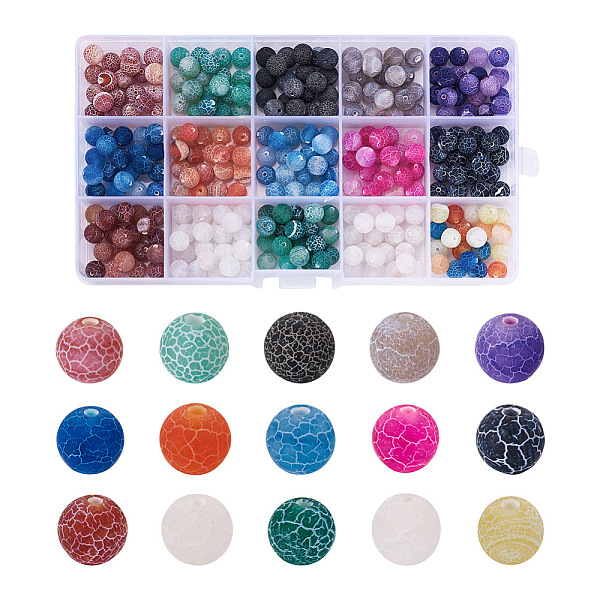 PandaHall 300Pcs 15 Colors Natural Crackle Agate Beads, Frosted Style, Round, Dyed & Heated, Mixed Color, 8mm, Hole: 1mm, 20pcs/color..., Multicolor
PandaHall 300Pcs 15 Colors Natural Crackle Agate Beads, Frosted Style, Round, Dyed & Heated, Mixed Color, 8mm, Hole: 1mm, 20pcs/color..., Multicolor