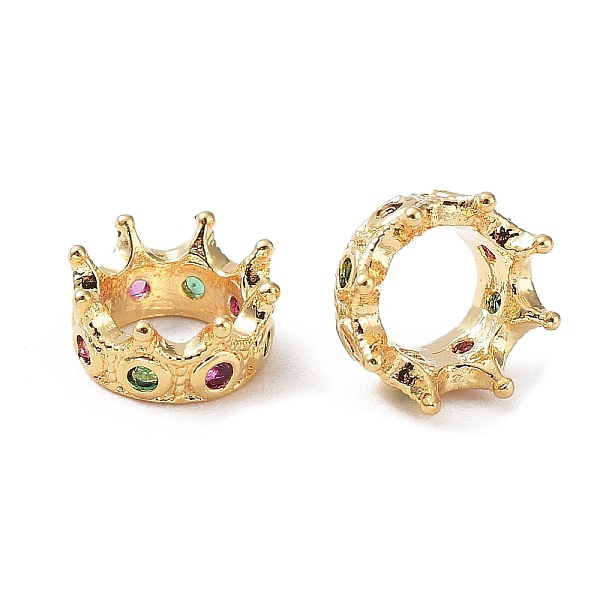 PandaHall Brass Micro Pave Cubic Zirconia Beads, Crown, Real 18K Gold Plated, 6x3mm, Hole: 3.5mm Brass+Cubic Zirconia Crown
PandaHall Brass Micro Pave Cubic Zirconia Beads, Crown, Real 18K Gold Plated, 6x3mm, Hole: 3.5mm Brass+Cubic Zirconia Crown
