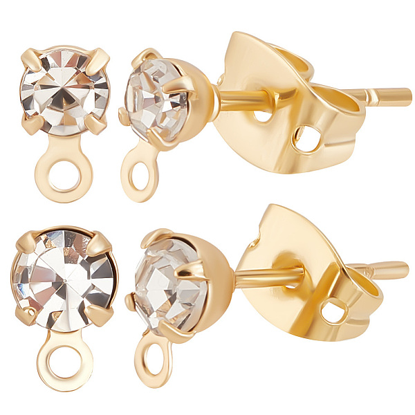 PandaHall Beebeecraft 80Pcs 2 Size Brass Stud Earring Findings, with Clear Cubic Zirconia & Horizontal Loops & 80Pcs Friction Ear Nuts...
PandaHall Beebeecraft 80Pcs 2 Size Brass Stud Earring Findings, with Clear Cubic Zirconia & Horizontal Loops & 80Pcs Friction Ear Nuts...