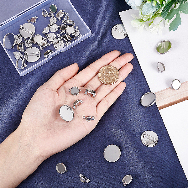 PandaHall Unicraftale 50Pcs 5 Styles 304 Stainless Steel Brooch Findings, Back Bar Findings, Flat Round, Stainless Steel Color, 10pcs/style...
PandaHall Unicraftale 50Pcs 5 Styles 304 Stainless Steel Brooch Findings, Back Bar Findings, Flat Round, Stainless Steel Color, 10pcs/style...