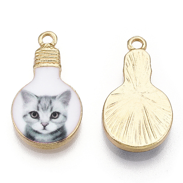 PandaHall Printed Alloy Enamel Pendants, Lead Free & Nickel Free & Cadmium Free, Light Gold, Light Bulb Charm, Cat Pattern, 22x12x2.5mm..., White
PandaHall Printed Alloy Enamel Pendants, Lead Free & Nickel Free & Cadmium Free, Light Gold, Light Bulb Charm, Cat Pattern, 22x12x2.5mm..., White
