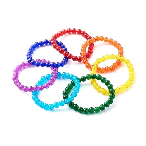 PandaHall Spray Painted Crackle Glass Round Beads Stretch Bracelets Sets, Mixed Color, Inner Diameter: 2-1/2 inch(6.25cm), 7pcs/set Glass..., Multicolor
PandaHall Spray Painted Crackle Glass Round Beads Stretch Bracelets Sets, Mixed Color, Inner Diameter: 2-1/2 inch(6.25cm), 7pcs/set Glass..., Multicolor