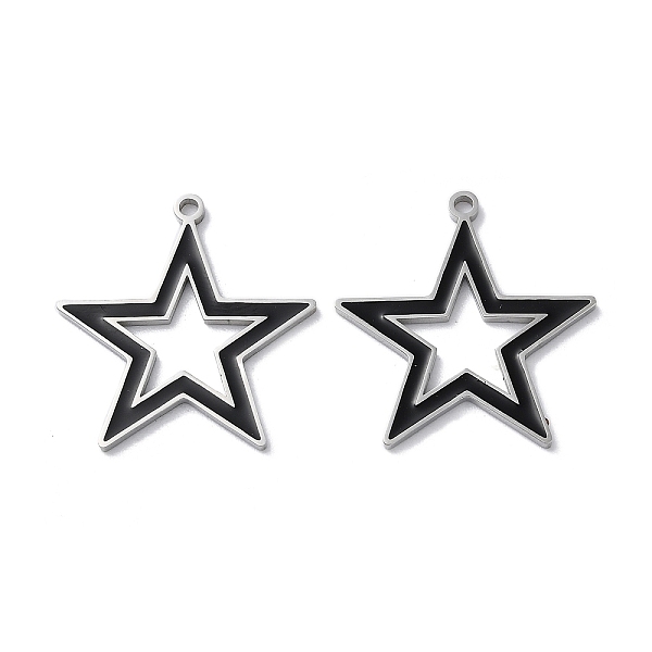 PandaHall 304 Stainless Steel Pendants, with Enamel, Star Charm, Stainless Steel Color, 25x24x1.5mm, Hole: 1.6mm Stainless Steel+Enamel Star..., Black
PandaHall 304 Stainless Steel Pendants, with Enamel, Star Charm, Stainless Steel Color, 25x24x1.5mm, Hole: 1.6mm Stainless Steel+Enamel Star..., Black
