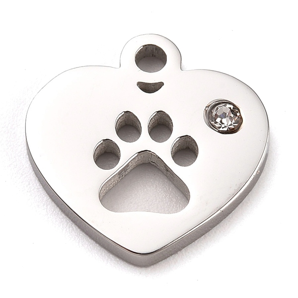 PandaHall 304 Stainless Steel Charms, Manual Polishing, with Crystal Rhinestone, Heart with Dog Paw Printed, Stainless Steel Color..., Clear
PandaHall 304 Stainless Steel Charms, Manual Polishing, with Crystal Rhinestone, Heart with Dog Paw Printed, Stainless Steel Color..., Clear