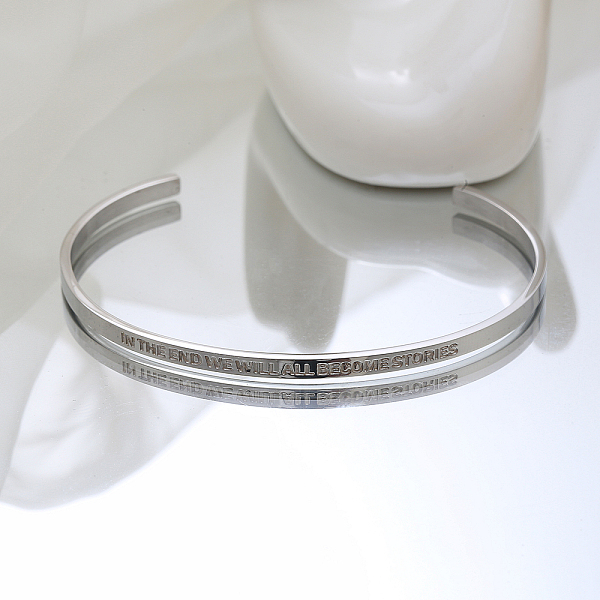 PandaHall Classic Stainless Steel Open Cuff Bangle Bracelet for Women, Perfect Daily Gift, Stainless Steel Color Stainless Steel
PandaHall Classic Stainless Steel Open Cuff Bangle Bracelet for Women, Perfect Daily Gift, Stainless Steel Color Stainless Steel