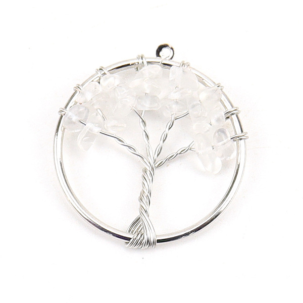 PandaHall Natural Quartz Crystal Tree fo Life Pendants, Iron Ring Chip Gems Tree Charms, Platinum, 30mm Quartz Crystal Tree of Life
PandaHall Natural Quartz Crystal Tree fo Life Pendants, Iron Ring Chip Gems Tree Charms, Platinum, 30mm Quartz Crystal Tree of Life