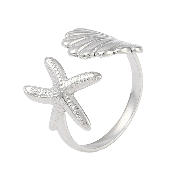PandaHall 304 Stainless Steel Starfish & Shell Open Cuff Rings for Women, Stainless Steel Color, Inner Diameter: 18mm 304 Stainless Steel...
PandaHall 304 Stainless Steel Starfish & Shell Open Cuff Rings for Women, Stainless Steel Color, Inner Diameter: 18mm 304 Stainless Steel...
