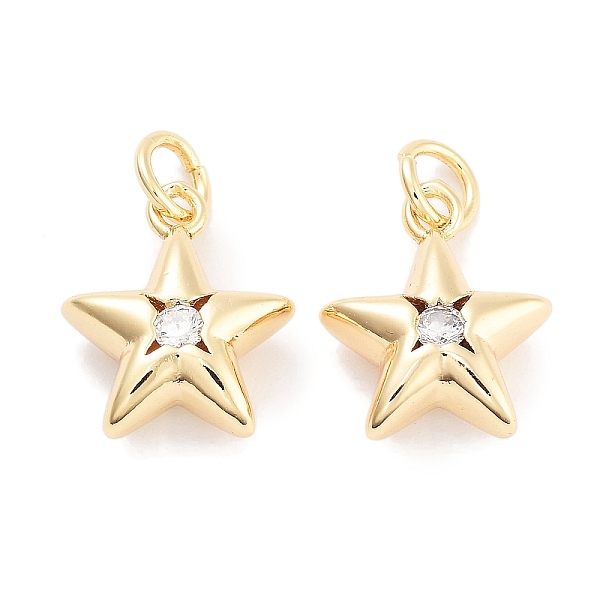 PandaHall Brass with Cubic Zirconia Pendant, with Jump Ring, Star, Real 18K Gold Plated, 13.5x11.5x5mm, Hole: 3.4mm Brass+Cubic Zirconia..., Clear
PandaHall Brass with Cubic Zirconia Pendant, with Jump Ring, Star, Real 18K Gold Plated, 13.5x11.5x5mm, Hole: 3.4mm Brass+Cubic Zirconia..., Clear