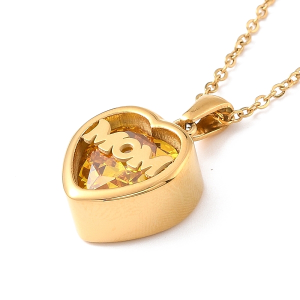 PandaHall Mom Necklace for Birthday Mother's Day Gift, Heart Cubic Zirconia Pendant Necklace, 304 Stainless Steel Necklace, Golden, Gold...
PandaHall Mom Necklace for Birthday Mother's Day Gift, Heart Cubic Zirconia Pendant Necklace, 304 Stainless Steel Necklace, Golden, Gold...