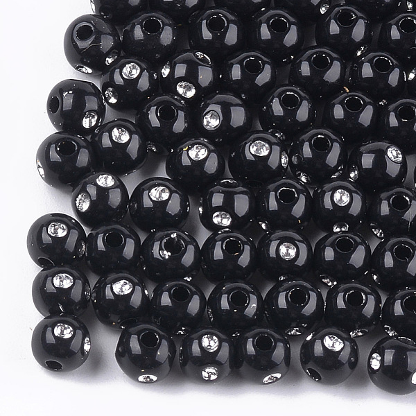 PandaHall Plating Acrylic Beads, Metal Enlaced, Round, Black, 6x5mm, Hole: 1mm, about 4500~4800pcs/500g Acrylic Round Black
PandaHall Plating Acrylic Beads, Metal Enlaced, Round, Black, 6x5mm, Hole: 1mm, about 4500~4800pcs/500g Acrylic Round Black