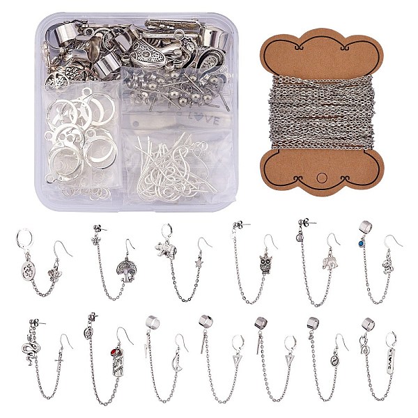 PandaHall DIY Earring Making Kits, Including Iron & Brass Dangle & Stud & Hoop & Cuff Earring Findings, Iron Cable Chains, Star & Moon &...
PandaHall DIY Earring Making Kits, Including Iron & Brass Dangle & Stud & Hoop & Cuff Earring Findings, Iron Cable Chains, Star & Moon &...
