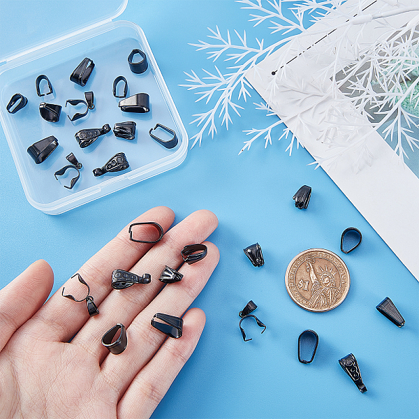 PandaHall Unicraftale 35Pcs 7 Style 304 Stainless Steel Snap on Bails, Electrophoresis Black, 9.5~15.5x6~8.5x3~7mm, 5pcs/style 304 Stainless...
PandaHall Unicraftale 35Pcs 7 Style 304 Stainless Steel Snap on Bails, Electrophoresis Black, 9.5~15.5x6~8.5x3~7mm, 5pcs/style 304 Stainless...
