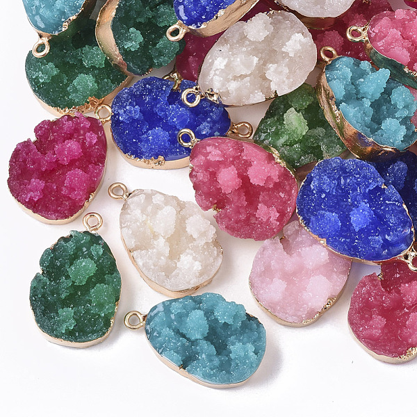 PandaHall Druzy Resin Pendants, with Edge Light Gold Plated Iron Loops, Teardrop, Mixed Color, 29x17x12.5mm, Hole: 1.8mm Iron+Resin Teardrop..., Multicolor
PandaHall Druzy Resin Pendants, with Edge Light Gold Plated Iron Loops, Teardrop, Mixed Color, 29x17x12.5mm, Hole: 1.8mm Iron+Resin Teardrop..., Multicolor