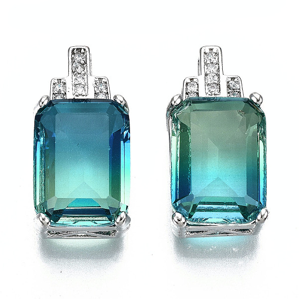 PandaHall K9 Glass Pendants, with Brass Rhinestone Findings, Faceted, Rectangle, Platinum, Sky Blue, 21x10x8mm, Hole: 2.5x2mm Brass+Glass..., Clear
PandaHall K9 Glass Pendants, with Brass Rhinestone Findings, Faceted, Rectangle, Platinum, Sky Blue, 21x10x8mm, Hole: 2.5x2mm Brass+Glass..., Clear
