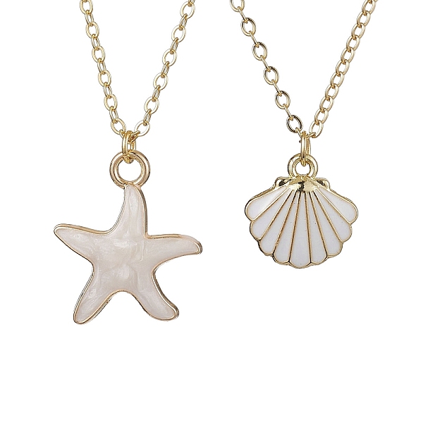 PandaHall 2Pcs Alloy Enamel Shell & Starfish Pendants Necklaces, Brass Cable Chains Necklaces for Women, Real 18K Gold Plated, 16.54..., White
PandaHall 2Pcs Alloy Enamel Shell & Starfish Pendants Necklaces, Brass Cable Chains Necklaces for Women, Real 18K Gold Plated, 16.54..., White