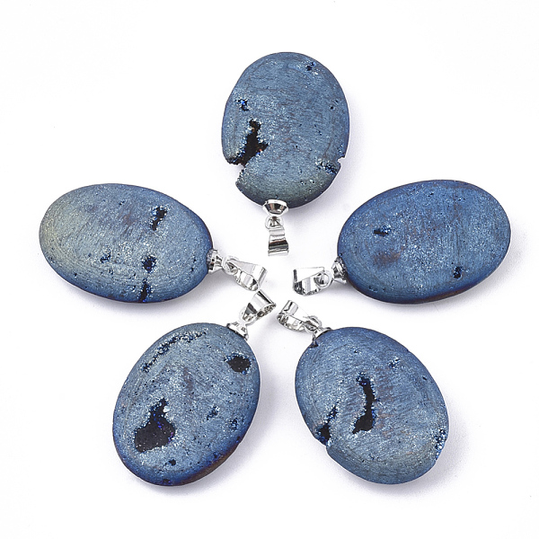 PandaHall Electroplate Natural Druzy Geode Agate Pendants, with Brass Findings, Oval, Platinum, Steel Blue, 28~29x18.5x7mm, Hole: 4.5x4mm...
PandaHall Electroplate Natural Druzy Geode Agate Pendants, with Brass Findings, Oval, Platinum, Steel Blue, 28~29x18.5x7mm, Hole: 4.5x4mm...
