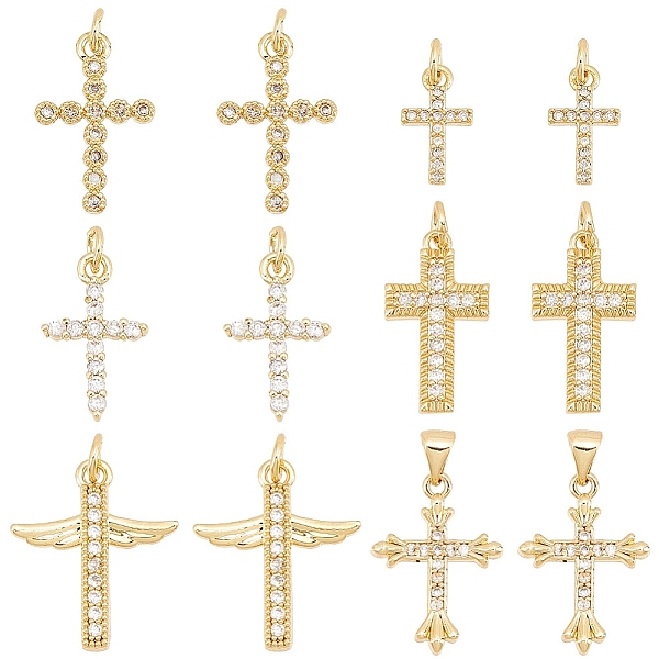 PandaHall AHANDMAKER 12 Pcs Cubic Zirconia Cross Charms, 6 Styles Brass Micro Pave Cross Wing Real 18K Gold Plated Cross Charms Pendant for..., Clear
PandaHall AHANDMAKER 12 Pcs Cubic Zirconia Cross Charms, 6 Styles Brass Micro Pave Cross Wing Real 18K Gold Plated Cross Charms Pendant for..., Clear
