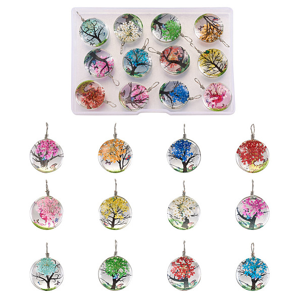 PandaHall Craftdady 12Pcs Transparent Glass Pendants, with Dried Flower inside and Stainless Steel Finding, Flat Round, Mixed Color..., Multicolor
PandaHall Craftdady 12Pcs Transparent Glass Pendants, with Dried Flower inside and Stainless Steel Finding, Flat Round, Mixed Color..., Multicolor