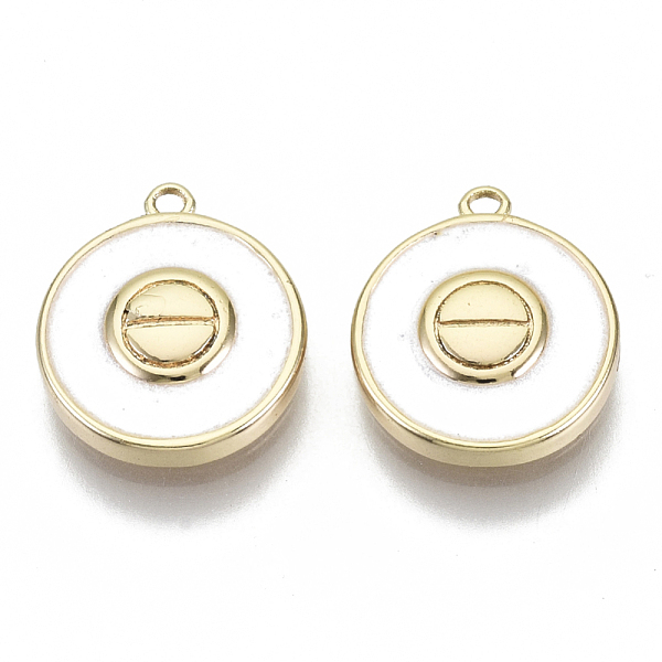 PandaHall Brass Enamel Charms, Nickel Free, Flat Round with Screw Slotted Pattern, Real 18K Gold Plated, Creamy White, 13x11x3mm, Hole: 1mm...
PandaHall Brass Enamel Charms, Nickel Free, Flat Round with Screw Slotted Pattern, Real 18K Gold Plated, Creamy White, 13x11x3mm, Hole: 1mm...