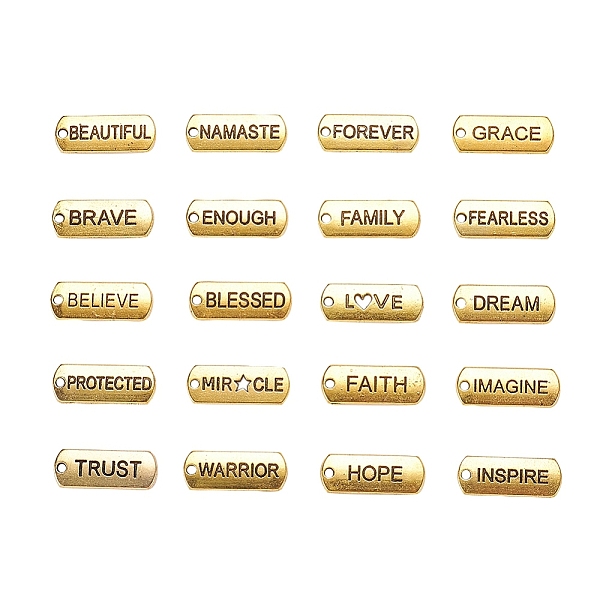 PandaHall Tibetan Style Alloy Rectangle Pendants, with Word, Cadmium Free & Lead Free, Antique Golden, 8x21x2mm, Hole: 2mm, 20 patterns...
PandaHall Tibetan Style Alloy Rectangle Pendants, with Word, Cadmium Free & Lead Free, Antique Golden, 8x21x2mm, Hole: 2mm, 20 patterns...