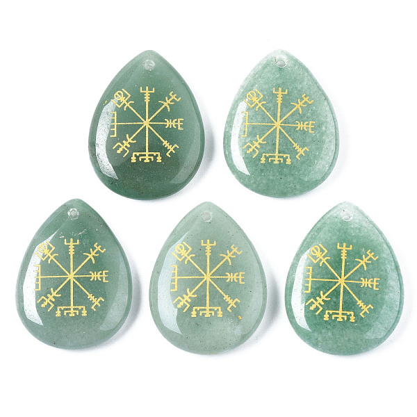 PandaHall Natural Green Aventurine Pendants, Teardrop with Nordic Pagan Pattern, 32~33.5x25~26x6.5~7.5mm, Hole: 2mm, 6pcs/bag Green...
PandaHall Natural Green Aventurine Pendants, Teardrop with Nordic Pagan Pattern, 32~33.5x25~26x6.5~7.5mm, Hole: 2mm, 6pcs/bag Green...