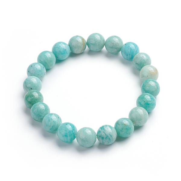 PandaHall Natural Amazonite Stretch Bracelets, Round, 2-1/8 inch(5.3cm), Bead: 10.8~11.5mm Amazonite
PandaHall Natural Amazonite Stretch Bracelets, Round, 2-1/8 inch(5.3cm), Bead: 10.8~11.5mm Amazonite