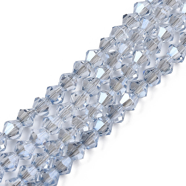 PandaHall Electroplate Transparent Glass Beads Strands, Faceted, Bicone, Clear, 4x4.5mm, Hole: 0.9mm, about 84~109Pcs/strand, 12.6~21.26...
PandaHall Electroplate Transparent Glass Beads Strands, Faceted, Bicone, Clear, 4x4.5mm, Hole: 0.9mm, about 84~109Pcs/strand, 12.6~21.26...