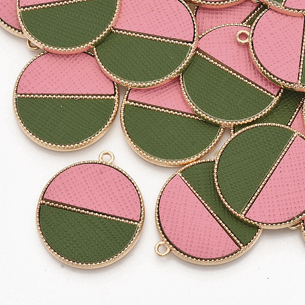 PandaHall Eco-Friendly Cowhide Leather Pendants, with Golden Plated Alloy Cabochon Settings, Two Tone, Flat Round, Light Coral, 33x28.5x2mm..., Red
PandaHall Eco-Friendly Cowhide Leather Pendants, with Golden Plated Alloy Cabochon Settings, Two Tone, Flat Round, Light Coral, 33x28.5x2mm..., Red