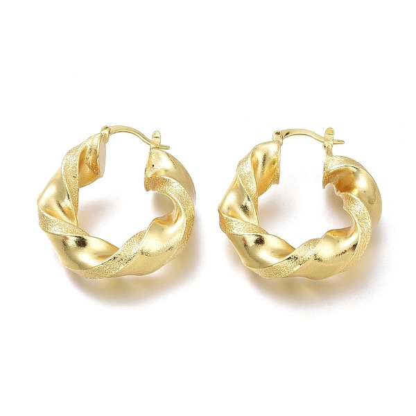 PandaHall Brass Hoop Earrings, Long-Lasting Plated, Textured, Twist Ring, Real 18K Gold Plated, 36x31.2x7.5mm, Pin: 1.5mm Brass Ring
PandaHall Brass Hoop Earrings, Long-Lasting Plated, Textured, Twist Ring, Real 18K Gold Plated, 36x31.2x7.5mm, Pin: 1.5mm Brass Ring