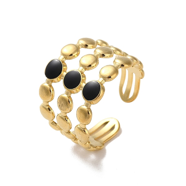 PandaHall 304 Stainless Steel Enamel Cuff Rings, Round, Real 18K Gold Plated, Adjustable 304 Stainless Steel Round Black
PandaHall 304 Stainless Steel Enamel Cuff Rings, Round, Real 18K Gold Plated, Adjustable 304 Stainless Steel Round Black
