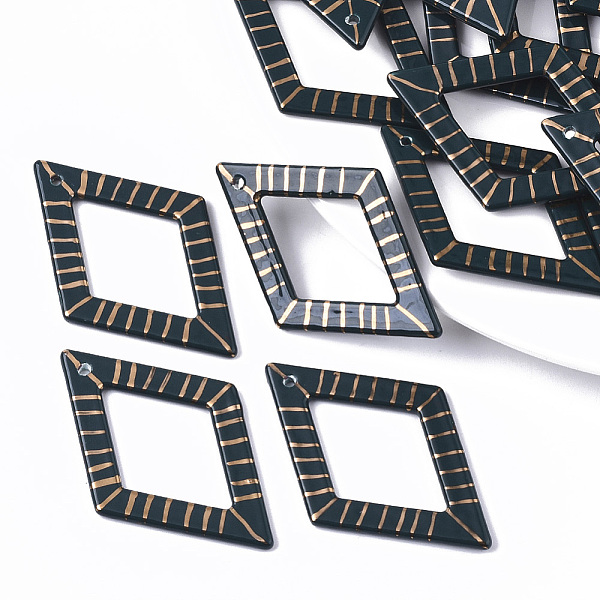 PandaHall Handmade Porcelain Big Pendants, Ornamental with Gold, Rhombus, Dark Slate Gray, 54.5x35x2.5mm, Hole: 1.8mm Porcelain Rhombus Gray
PandaHall Handmade Porcelain Big Pendants, Ornamental with Gold, Rhombus, Dark Slate Gray, 54.5x35x2.5mm, Hole: 1.8mm Porcelain Rhombus Gray