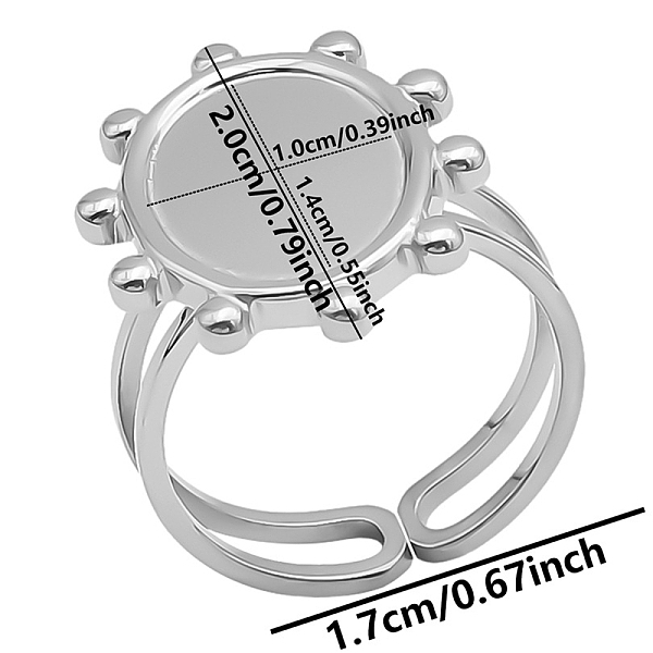 PandaHall 304 Stainless Steel Cuff Ring Findings, Bezel Cup Ring Settings with Oval Tray, Stainless Steel Color, Tray: 14x10mm, Inner...
PandaHall 304 Stainless Steel Cuff Ring Findings, Bezel Cup Ring Settings with Oval Tray, Stainless Steel Color, Tray: 14x10mm, Inner...