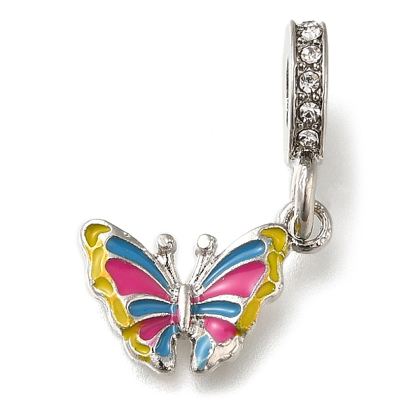 PandaHall Rack Plating Alloy Enamel European Dangle Charms, Butterfly Large Hole Pendants with Crystal Rhinestone, Platinum, Camellia, 29mm..., Pink
PandaHall Rack Plating Alloy Enamel European Dangle Charms, Butterfly Large Hole Pendants with Crystal Rhinestone, Platinum, Camellia, 29mm..., Pink