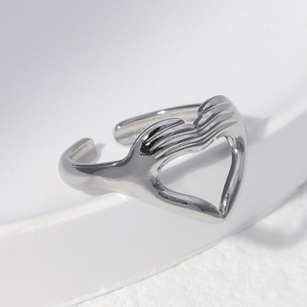 PandaHall Titanium Steel Heart Hands Open Cuff Ring for Women, Stainless Steel Color, US Size 9(18.9mm) Titanium Steel
PandaHall Titanium Steel Heart Hands Open Cuff Ring for Women, Stainless Steel Color, US Size 9(18.9mm) Titanium Steel
